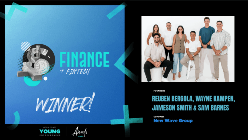 New Wave Group named 2025 Gold Coast Young Entrepreneur Awards, Finance & Fintech category winner